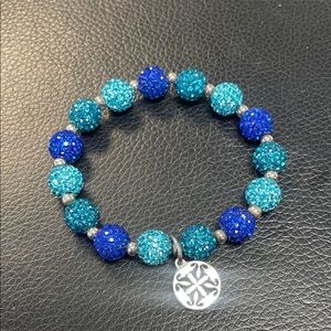 Rustic Cuff Sparkling Blue and Teal Bracelet